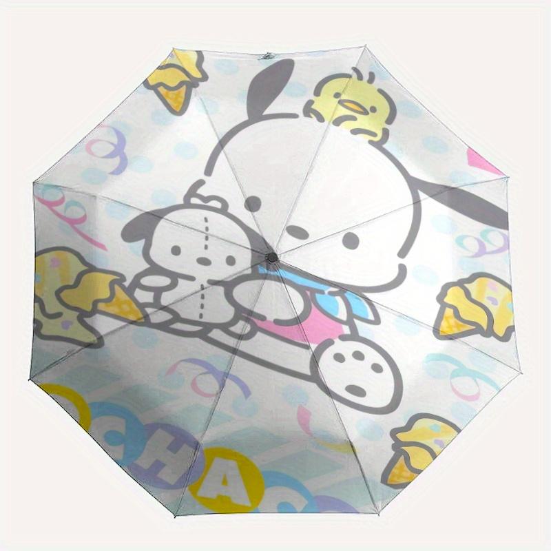 Ribbon Ice Cream Pochacco Automatic Folding Umbrella - 3 Folding Design, Vivid Cartoon Pattern, Suitable for Outdoor Activities, A Gift for Fans In Al