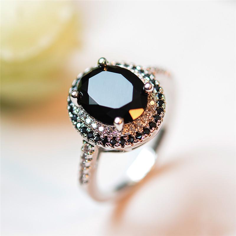 Кольца с черным ониксом для женщин, сексуальные модные крутые вечерние кольца
