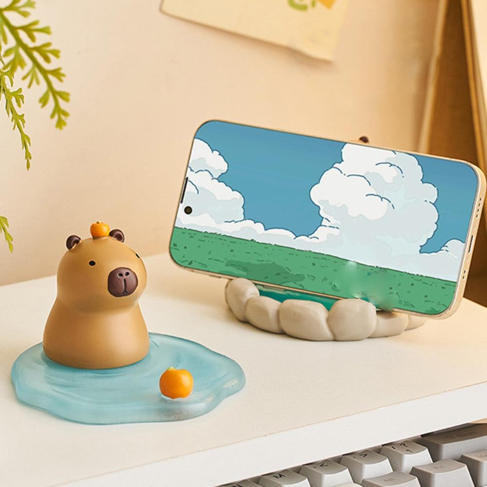 Animal Figurines Capybara Phone Holder Ornament Capybara Model Toy  Phone Accessories