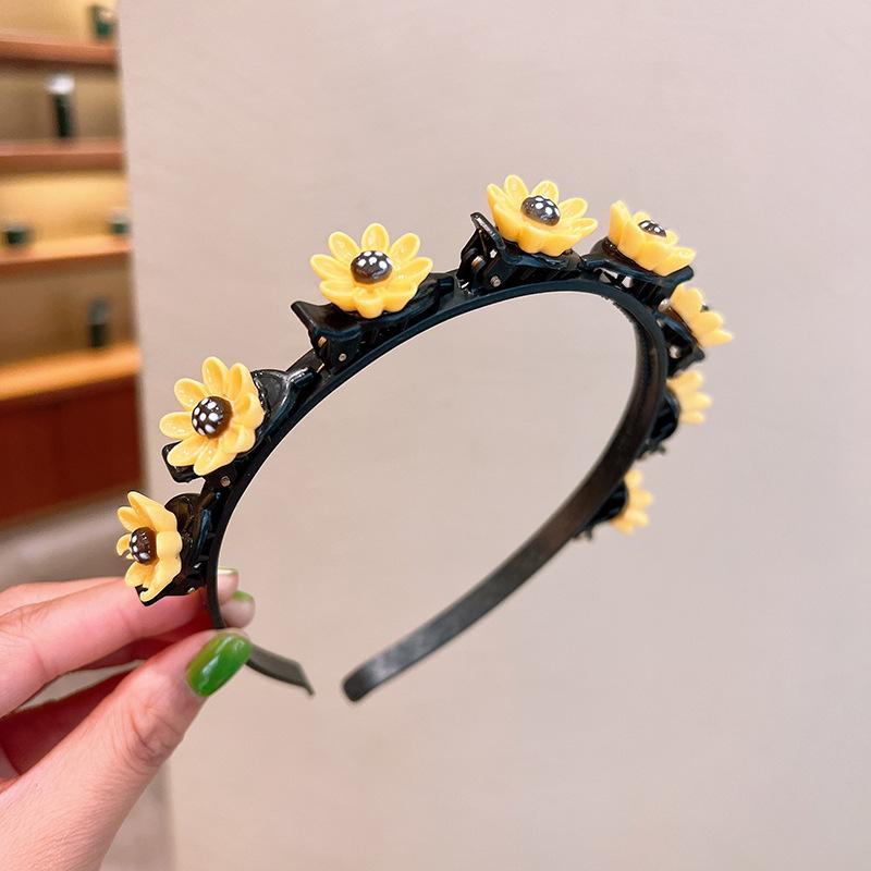 Cartoon Children's Braided Hairband Korean Sweet Headband for Kid Girl Hair Accessories