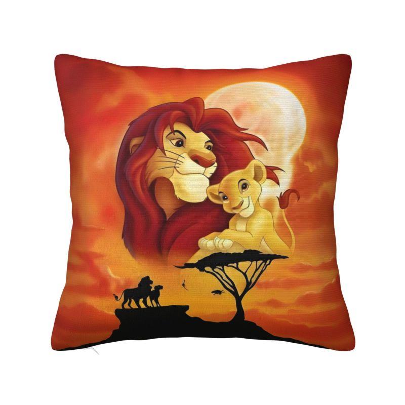 Custom Disney The Lion King Cartoon Pillow Case 45x45cm for Living Room Anime Kawaii Luxury Cushion Cover Velvet Pillowcase
