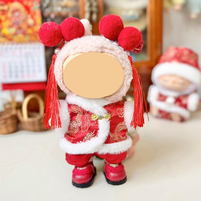 [Cloth  Only] the New Year Festive Banner Set Clothes for Pendant Dolls, New Year Red Lion Dance Set.