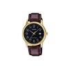 Casio Standard Series Minimalist Versatile Quartz Movement Leather Strap Watch Women watches Black MTP-V002GL-1B2021