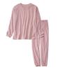 Комплект из хлопкового флиса, базовая домашняя одежда, верх и низ, розовый, 10 л [Nissen] Пижама/комнатная одежда 100%