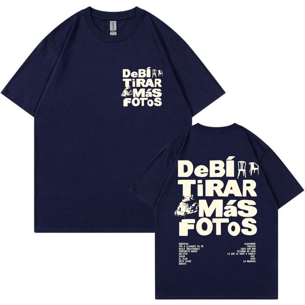 Футболка с изображением рэпера Bad Bunny 'Debi Tirar Mas Fotos' DTMF World Tour для мужчин и женщин, модная хип-хоп футболка, оверсайз хлопковые футболки