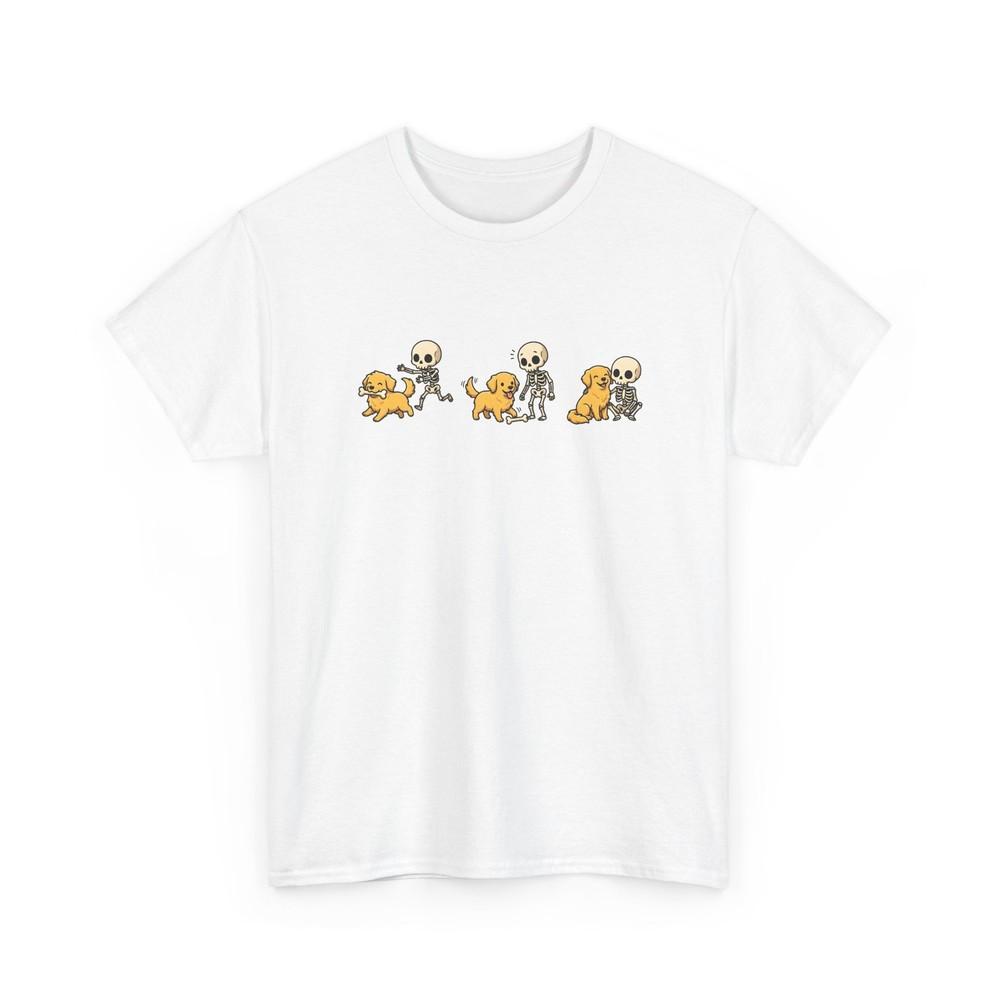 Canine Skeleton Shirt Halloween Pets Gift Women Doodle Tee Dog Skeleton T-Shirt