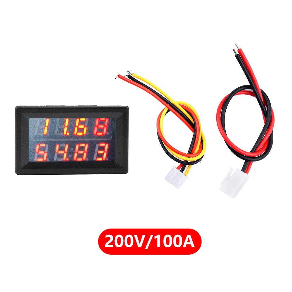 0.28 Red Blue Digital LED Mini Display Module DC0-100V DC0-200V Voltmeter Voltage Tester Panel Meter Gauge for Motorcycle Car