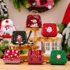 Christmas Candy Box with Handle Mini Iron Tote Snowman Santa Snack Holder Christmas