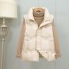 Осень и зима новый жилет из хлопка с пухом со стойкой воротником женский дизайнерский нишевый теплый жилет куртка хлопковый жилет