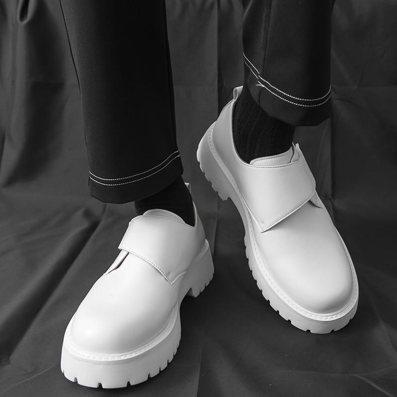 Большой размер -46 Мужские кожаные туфли на толстой подошве минималистичный стиль Вечеринка Досуг Бизнес Уличная повседневная обувь универсальная