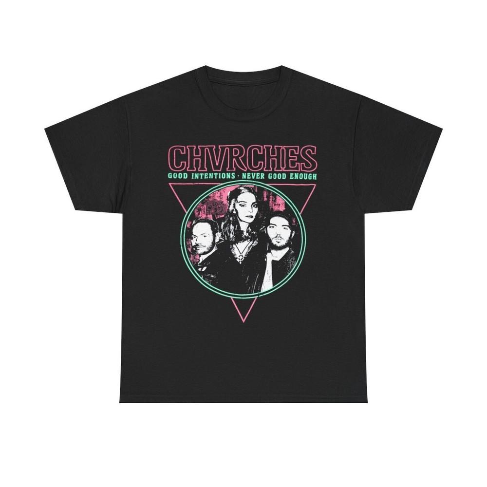 Vintage Chvrches Tour T-shirt Black Short Sleeve All Sizes S to 5XL Unisex T-Shirt