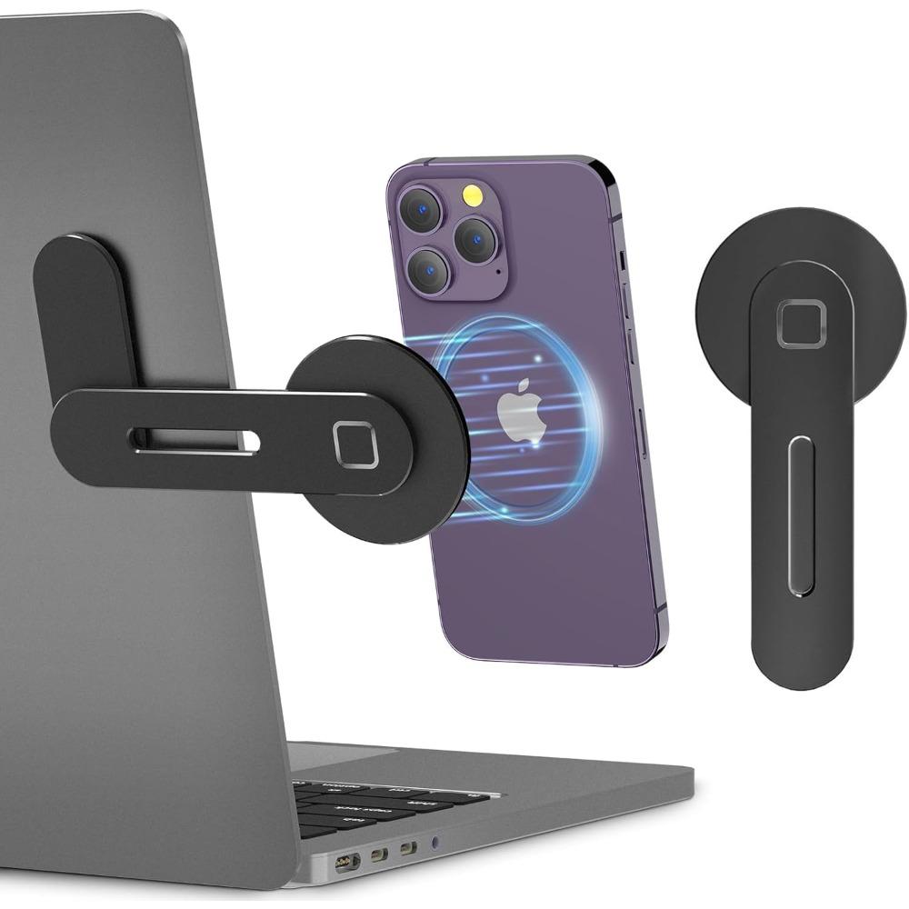 Магнитный держатель для телефона для ноутбука MacBook, складная подставка для мобильного телефона, портативное настольное крепление для iPhone 16 15 14 MagSafe Android