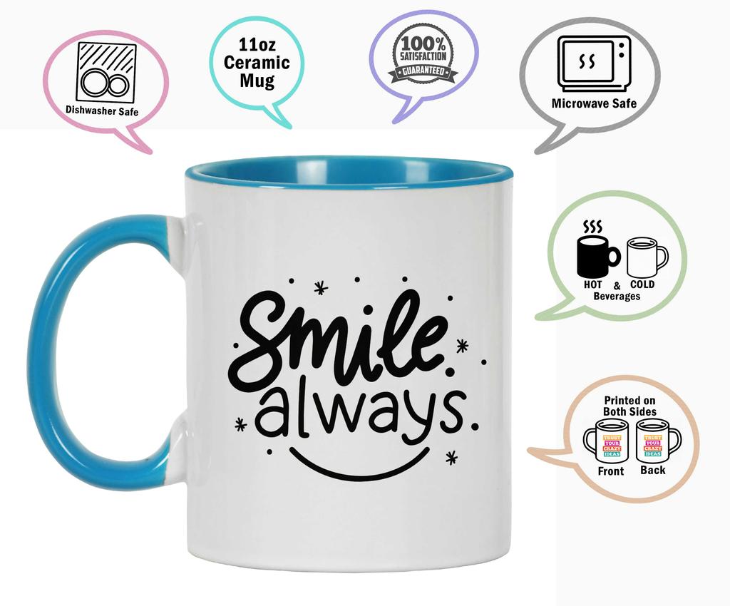 Inkdotpot Улыбайтесь всегда 11 унций керамическая кружка для кофе позитивные вдохновляющие цитаты подарок для сотрудников босса коллег