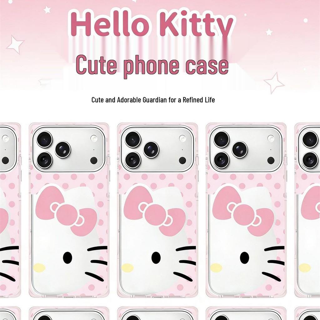 Кристальный чехол My Melody KT Cat для iPhone 15/16/17 Pro Max с защитой от падения