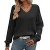 Autumn and Winter Hollow V-neck Long Sleeved Fashionable Sweaters