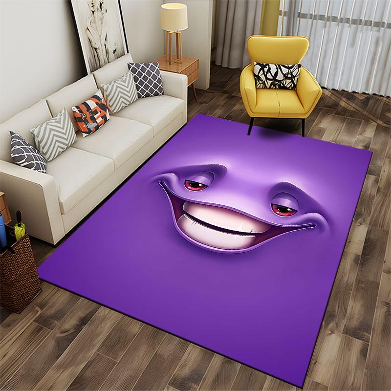 Purple Smiling Face Design suitable as a non-slip mat for the living room or bedroom sofa