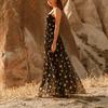 Summer new European and American women's clothing ebay five-pointed star mesh suspender perspective dress temperament dress