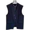 Casual Loose Fit Vest Jacket for Women, Autumn Style with Ear Edge and Side Pockets