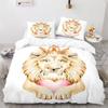 Lion Duvet Cover Set 3D Print Wild Animal Under Sunshine King Queen Size For Teens Kids Bedding Set Polyester Comforter Cover
