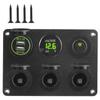 For Car Marine RV 12V Cigarette Lighter Plug Socket Power Outlet Toggle Switch 4.2A Multi Panel LED Voltmeter Dual USB Charger 6 In 1