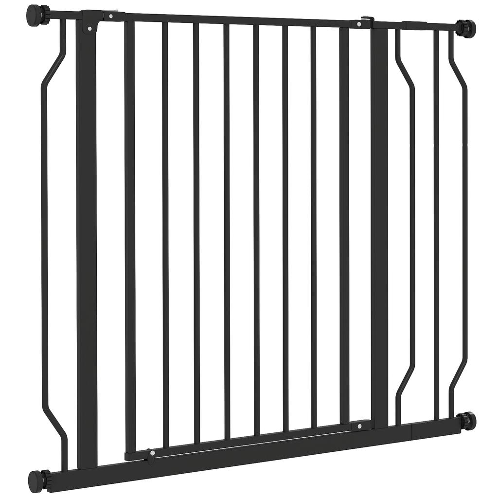 Wide Dog Safety Gate, with Door Pressure, for Doorways, Hallways, Staircases - Black