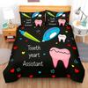 Tooth Duvet Cover Sets For Teens Queen King Lightweight Quilt Covers Animal Teeth Cartoon Teeth Bedding Sets Room Decor No Quilt