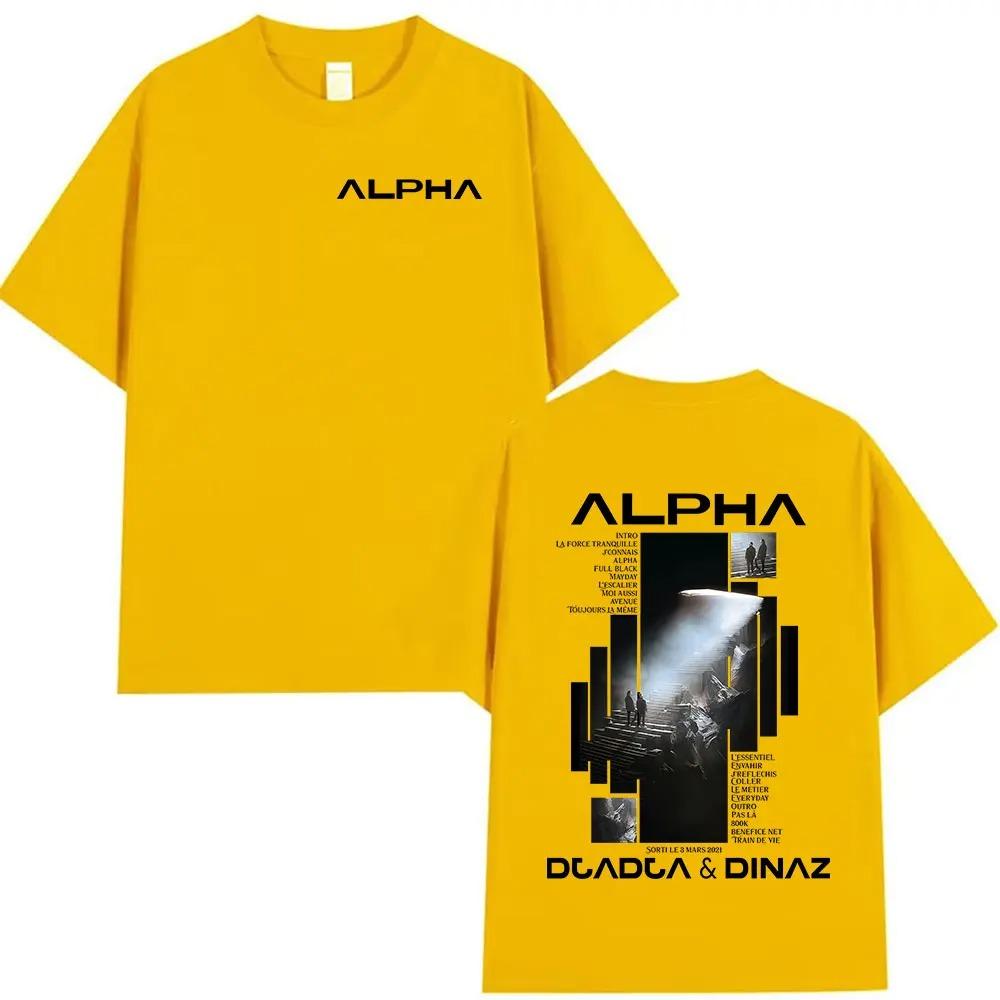 Рэпер Alpha Djadja & Dinaz Альбом 2025 Графические футболки Мужской хип-хоп Готический свитшот с коротким рукавом Уличная одежда Большой размер Свободный