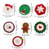 Christmas Christmas Decorations Artistic Crochet Xmas Atmosphere Heat-Resistant Cute Coasters Gift 7 Styles
