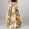 Женская мода с цветочным принтом, свободная полуюбка с высокой талией, пляжное удлиненное платье