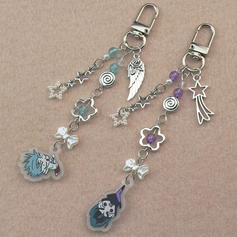 1 шт. аниме инопланетянин сцена брелок сердце бант телефон подвеска бисерный брелок универсальный рюкзак украшения аксессуары подарки