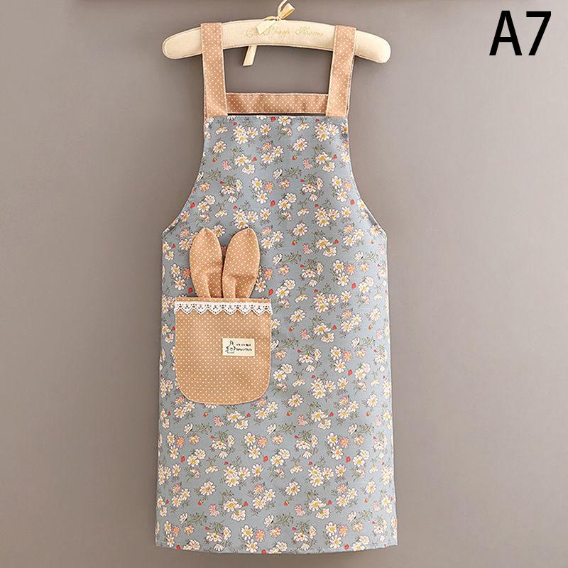 Хлопковый холст с цветочным принтом для женщин, кухонный маслостойкий фартук с карманами и регулируемым поясом, водонепроницаемый фартук без рукавов