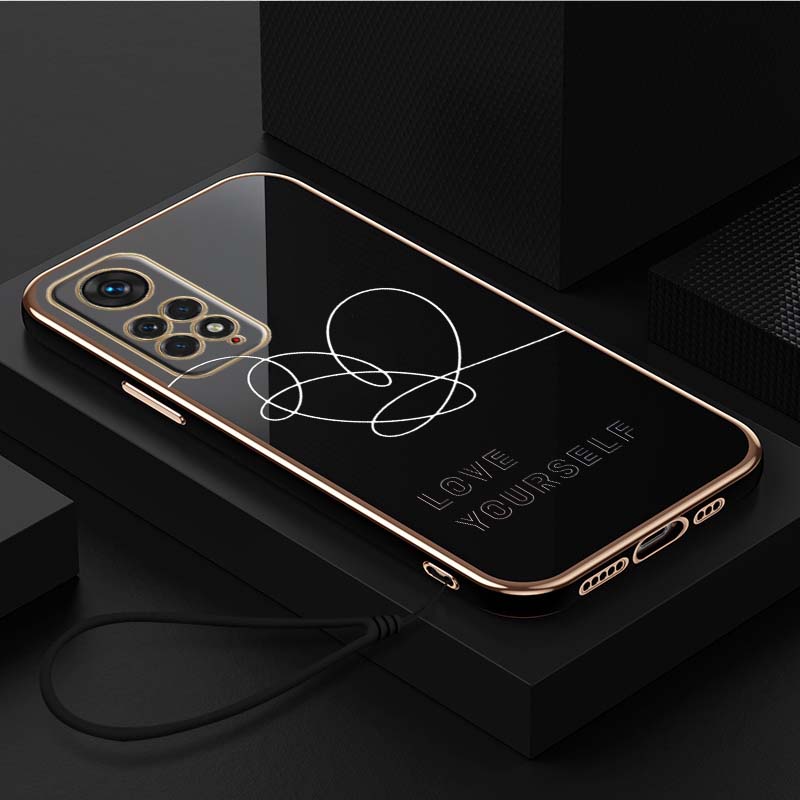 Роскошный чехол для телефона из ТПУ с ремешком для Xiaomi Poco F4 F5 M4 M5 X3 X4 X5 13T Redmi Note 10S 11S 10C 13C чехлы A11 Love Yourself Цветочный чехол