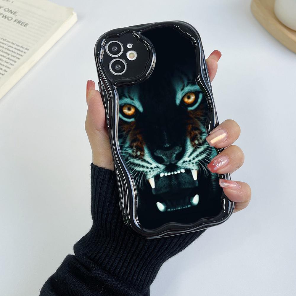 N96 Тигровые глаза дизайн Мягкие волнистые чехлы для телефонов для Samsung A54 A34 A13 A14 S23 S24 Ultra Xiaomi Redmi Note 13 12C Realme Infinix Защитный чехол-бампер