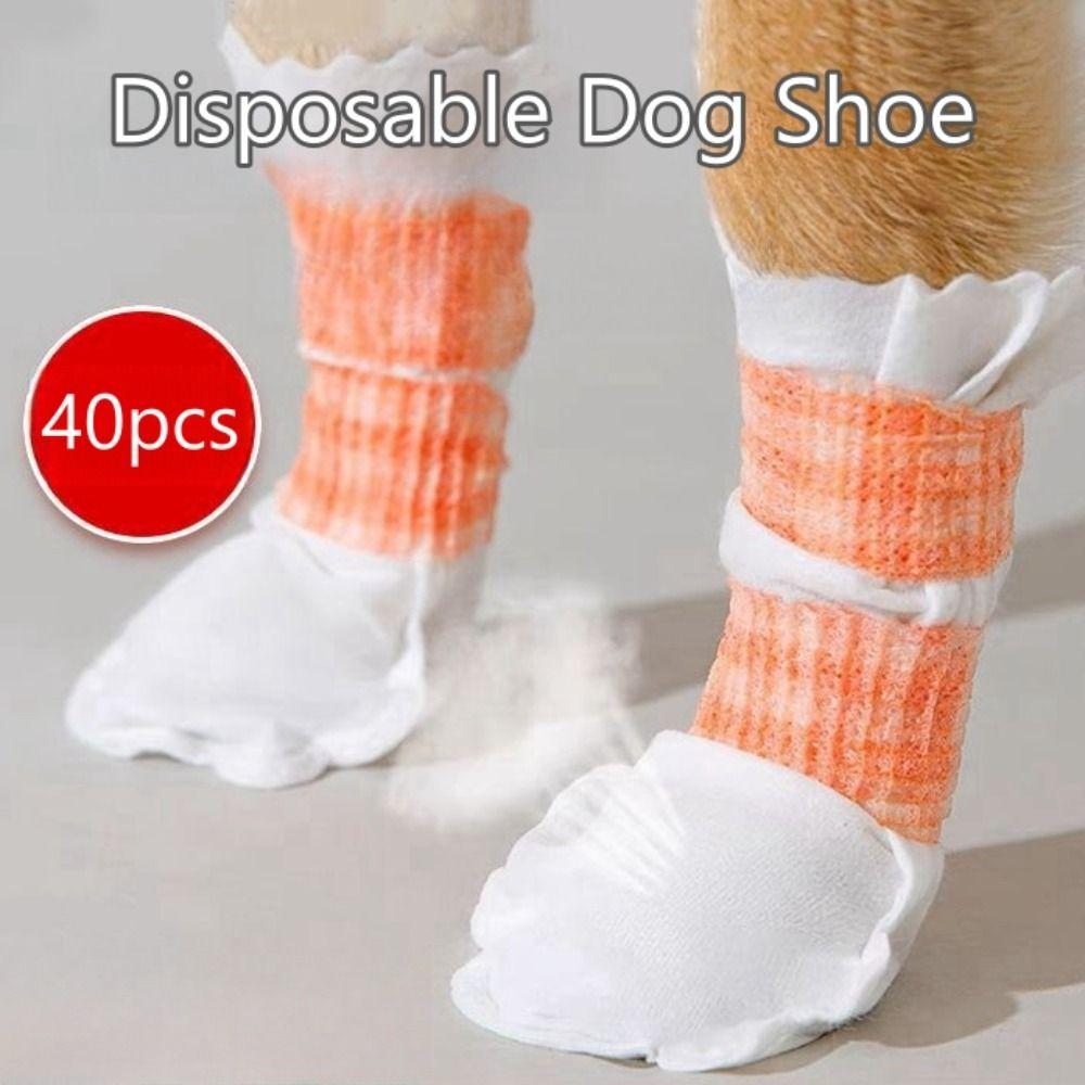 40pcs Waterproof Dog Shoe Covers Non-slip Walking Dog Socks New Dog Paw Cover Bag for Outdoor