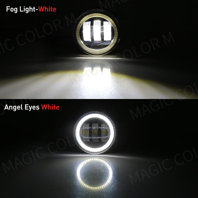 Angel Eye Fog Light For Ford Focus Fusion Fiesta Ranger C-Max Transit Tourneo EcoSport Edge Car DRL Fog Driving Lamp LED Lens