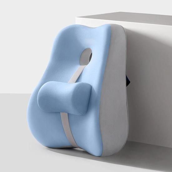 Подушка для поясничной поддержки Подушка для поддержки спины из пены с эффектом памяти Поясничная подушка для стула с регулируемым ползунком для офисного стула, компьютерного кресла, для долгих часов сидения