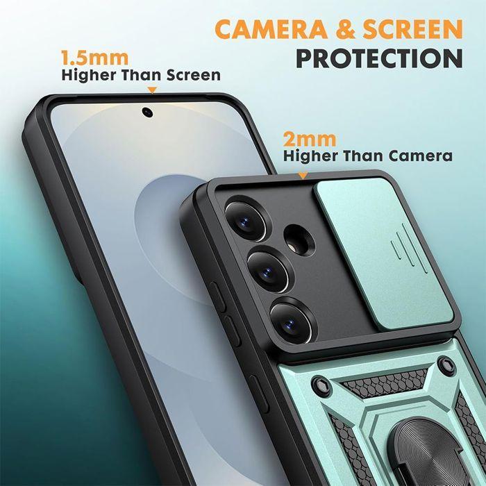 Coque pour Samsung Galaxy S26, Protection Robuste Renforcée avec Cache Caméra Anti-Rayures - Vert