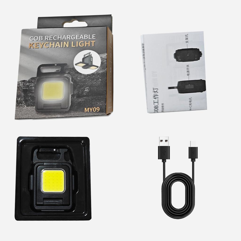 Новый многофункциональный мини USB карманный фонарик с зарядкой, COB магнитный рабочий свет, светодиодный брелок для ключей, для кемпинга на открытом воздухе, рыбалки, велоспорта, прогулок