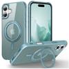 For iPhone 16 Plus Case Compatible with MagSafe Rotatable Ring Kickstand TPU+PC Phone Cover