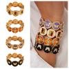 Роскошные украшения Широкие металлические браслеты Имитация жемчуга Геометрия Кольцо на руку Ретро Браслет с капельным маслом Вечеринка
