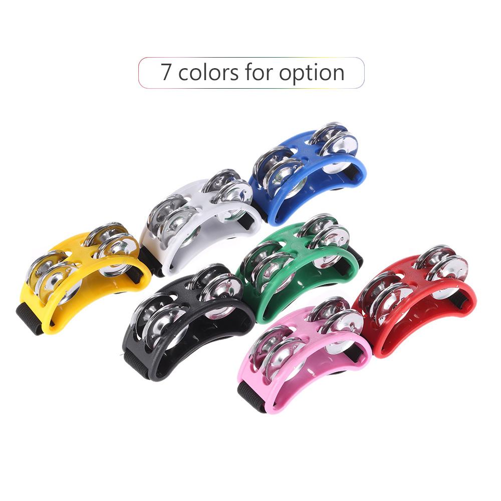 1pcs Foot Tambourine Percussion Musical Instrument with 2 Sets Metal Jingle Bell