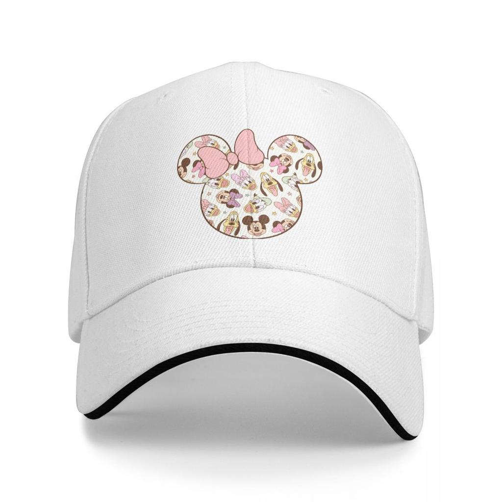 Unisex Mickey And Minnie Wedding Kiss Hearts Trucker Hat Retro Versatile Baseball Cap Fit All Size