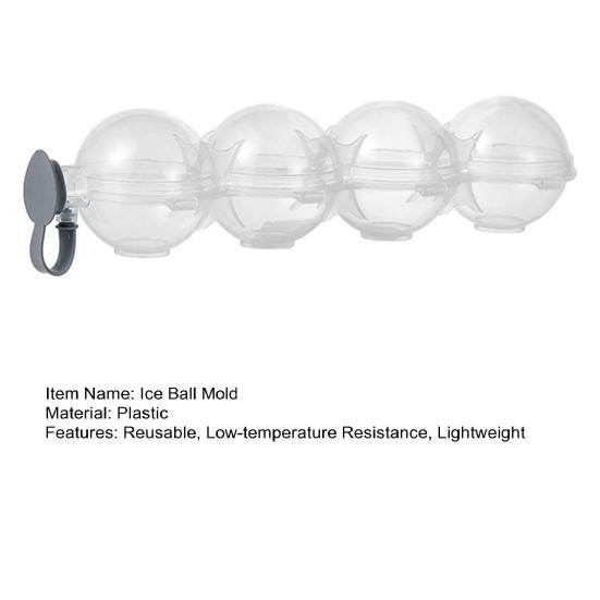 Форма для ледяного шара, 4 полости, кухонные принадлежности, пластиковая круглая форма для изготовления кубиков льда, практичная DIY, устойчивость к низким температурам