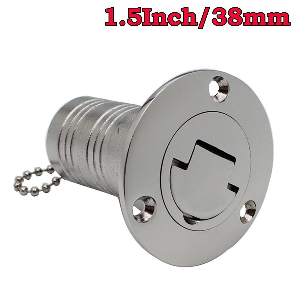 1.5" 38mm Deck Filler Fill FUEL GAS DIESEL WATER WASTE stainless steel 316 Keyless Cap boat Hardware accessories Socket yacht