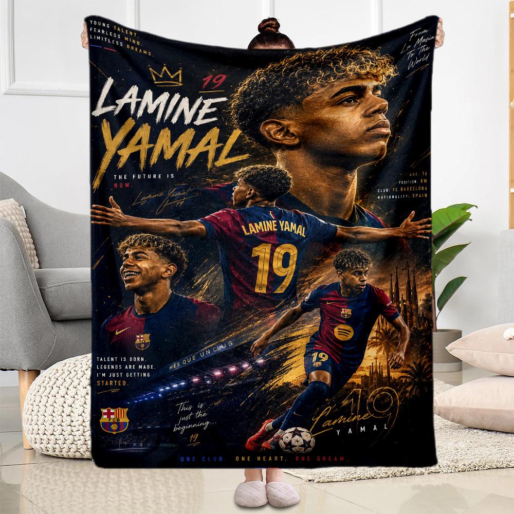 Lamine Yamal's Spain's Golden Moment Blanket Ultra-Soft Suitable for Picnics Bedding Bed All-Season Use Stylish Decor Birthday Christmas Gift Blanket
