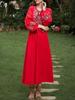 Spring Summer Elegant Ethnic Dress Embroidered Women Vintage Holiday Loose Dresses Travel Fashion Design Casual Clothing New