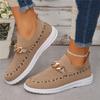 Slip-on Loafers Mesh Chain Flat Women Shoes Outdoor Sports Walking Socks Shoe Fashion Breathable Casual Shoes Plus Size 2024 New