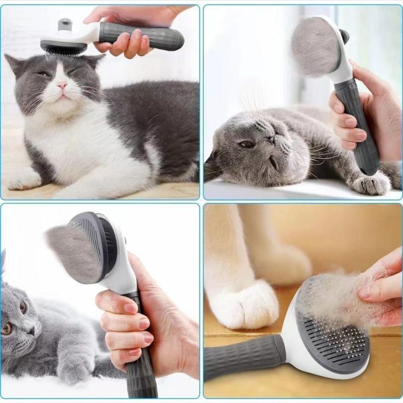 Pet Dog Brush Cat Comb Self Cleaning Care Cat Brush Stainless Steel Comb Cat Grooming Tools Pets Dematting Comb Dogs Accessories