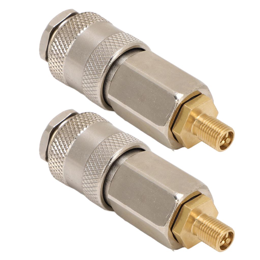 2 Pack Portable Air Compressor Adapters Heavy Duty Steel Male Thread To US Valve 3 In 1 Quick Connector Coupler for