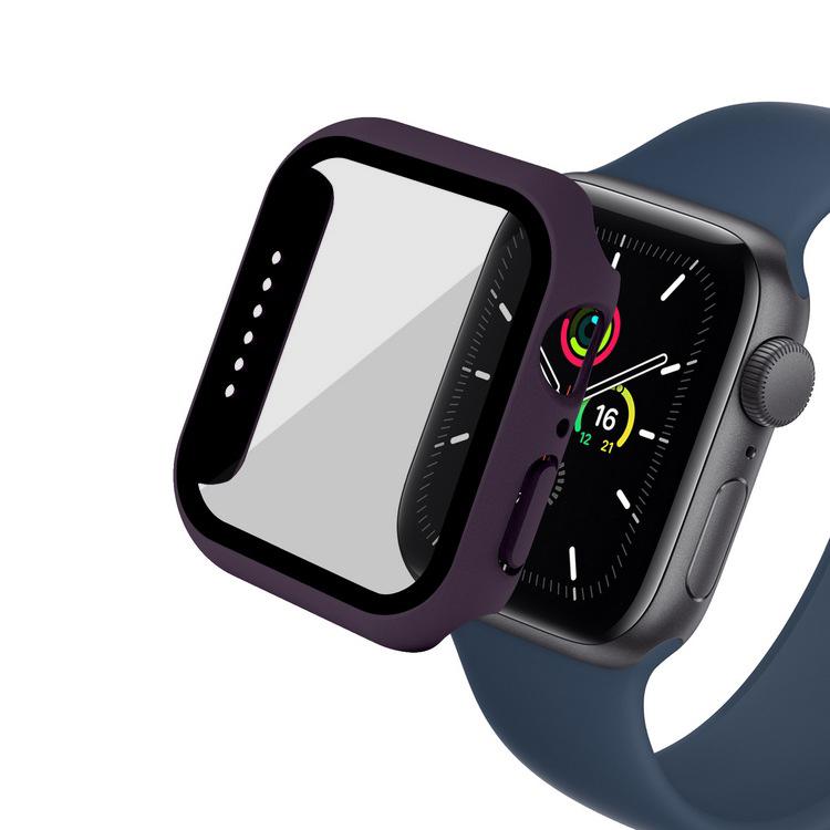 Стекло + чехол для Apple Watch, чехол серии 44/40/41/45/42/38 мм, аксессуар для iWatch, защитная пленка для экрана Apple watch 8 7 6 SE 5 3